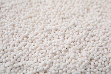 White tapioca pearls as background, closeup view
