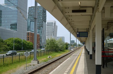 Photo of Beautiful modern train station in city on sunny day