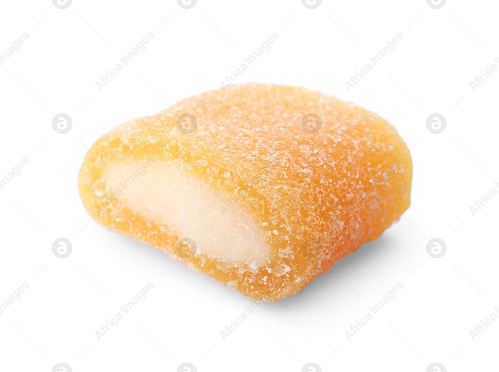 Photo of Bright delicious jelly candy on white background