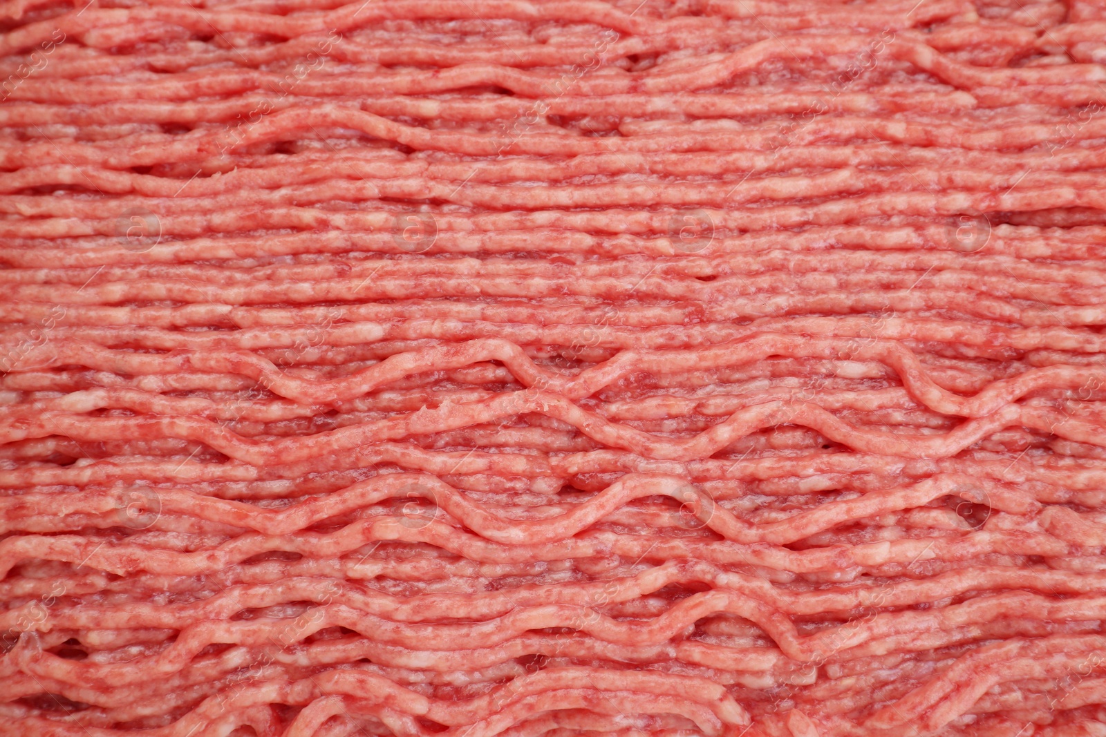 Photo of Raw fresh minced meat as background, closeup