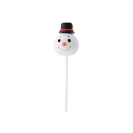 Photo of Delicious Christmas snowman cake pop isolated on white