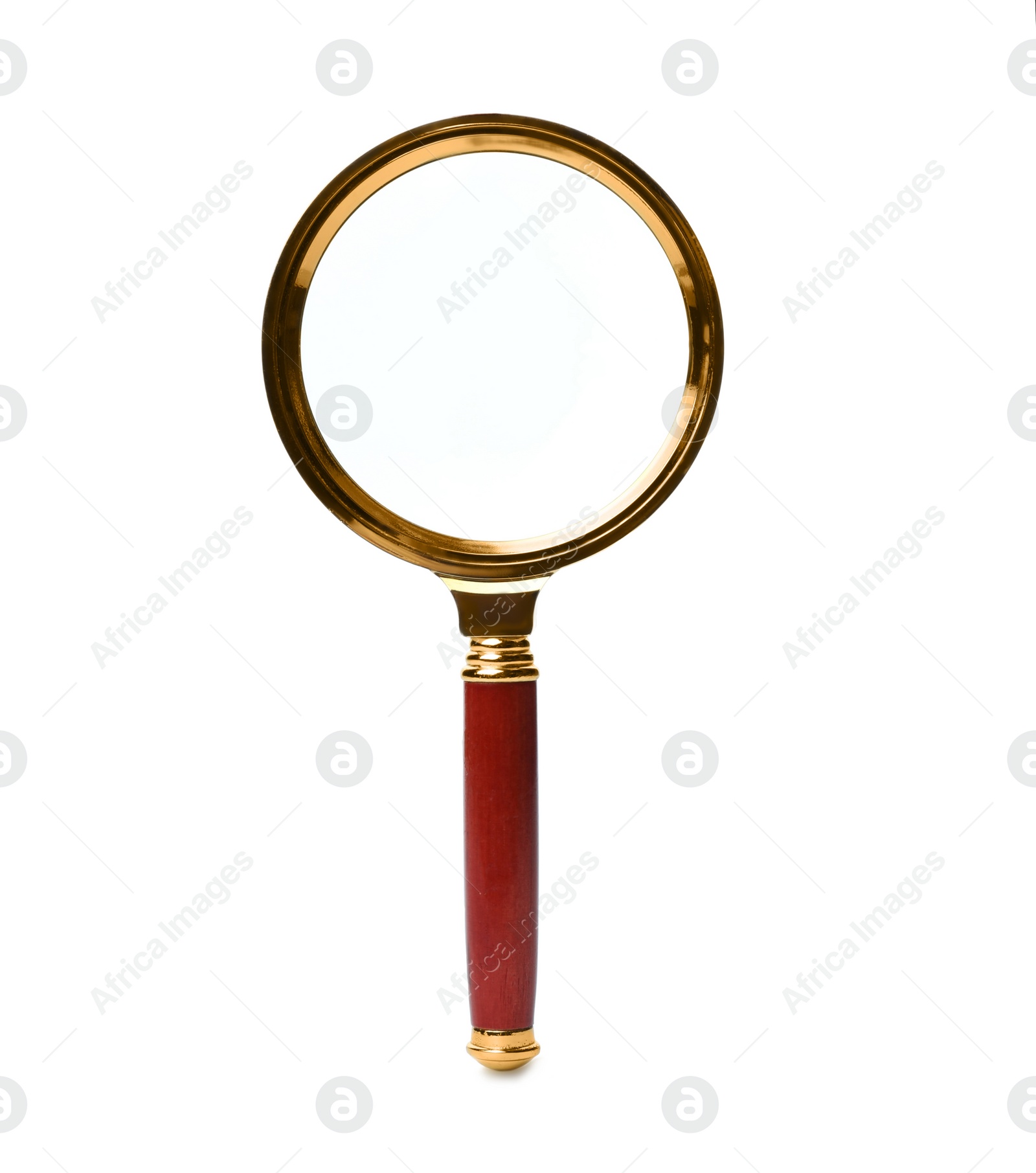 Photo of Stylish classic magnifying glass isolated on white