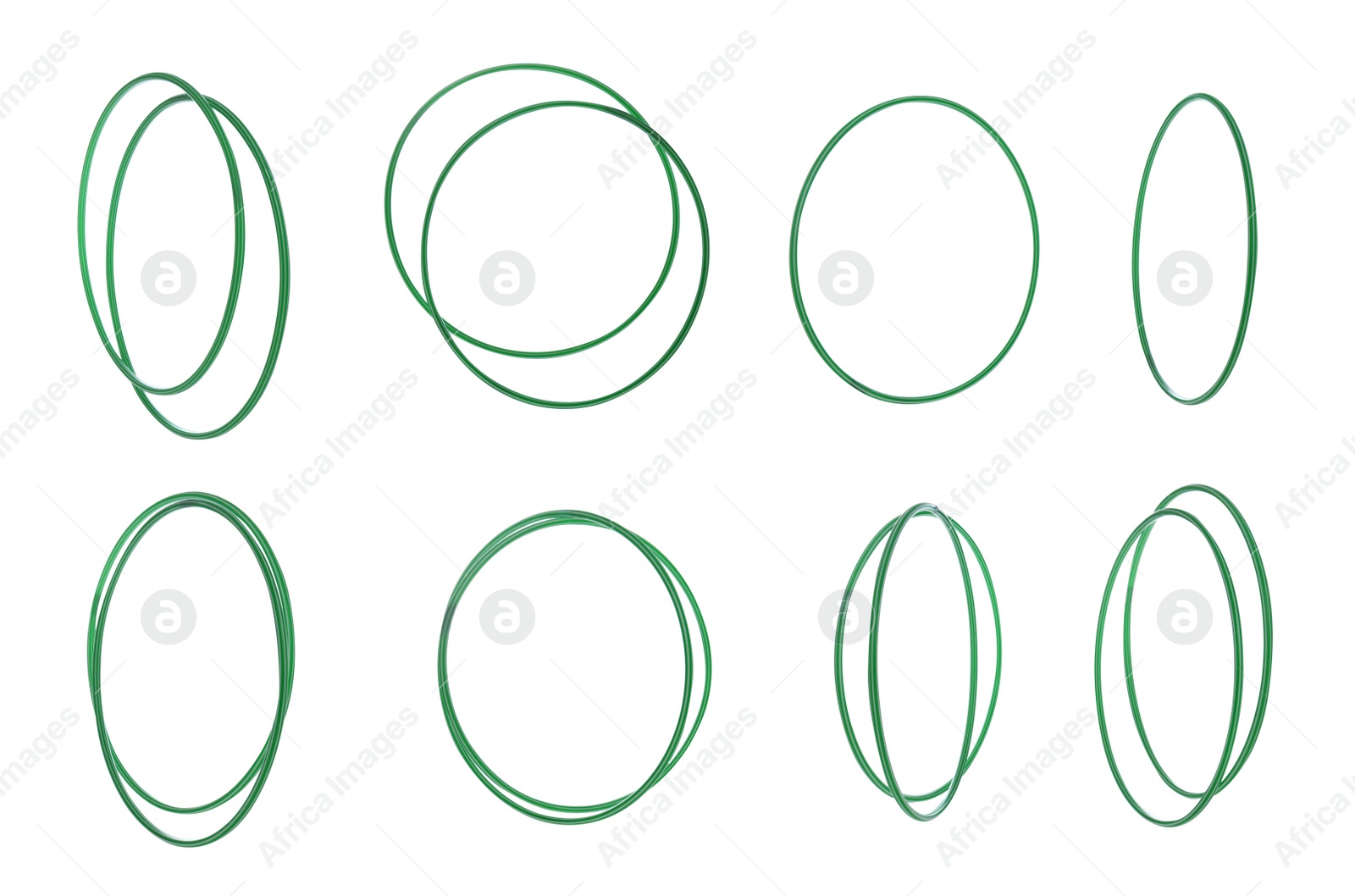 Image of Set of hula hoops isolated on white