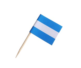 Small paper flag of El Salvador isolated on white