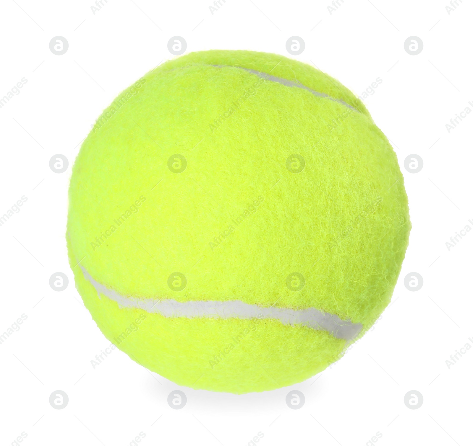 Photo of One tennis ball isolated on white. Sport equipment