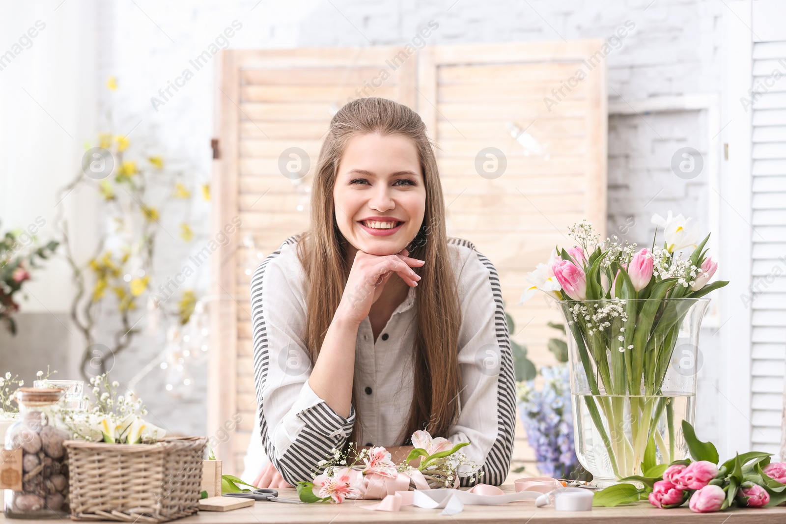 Photo of Female decorator at workplace