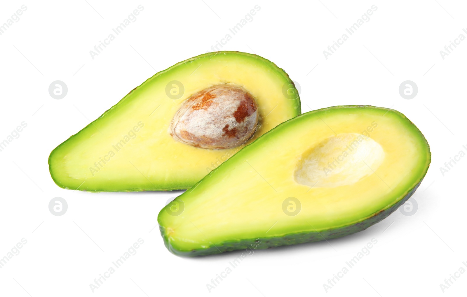 Photo of Tasty raw avocado fruit isolated on white