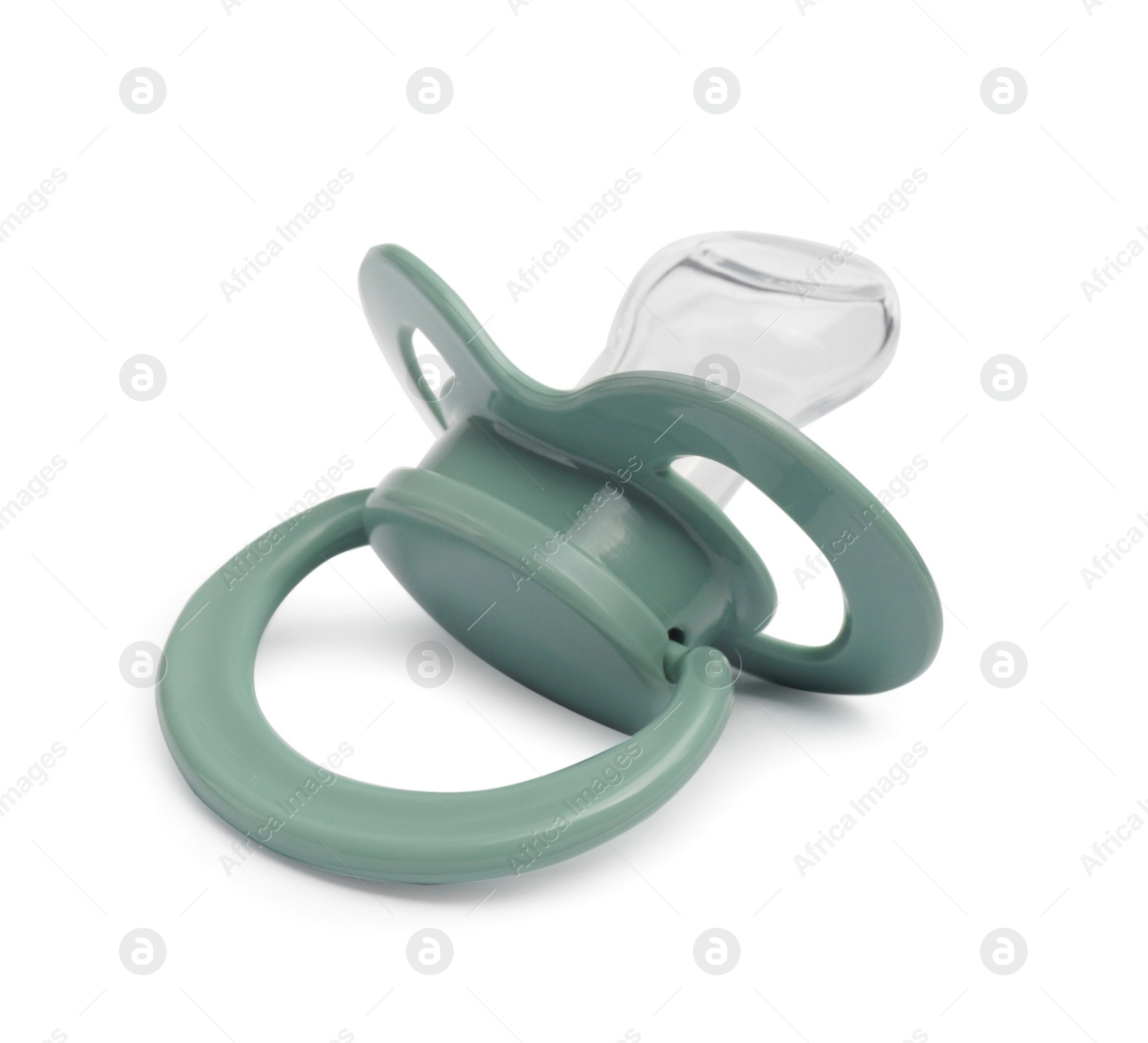 Photo of New pale green baby pacifier isolated on white