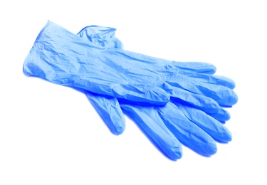 Protective gloves on white background. Medical item