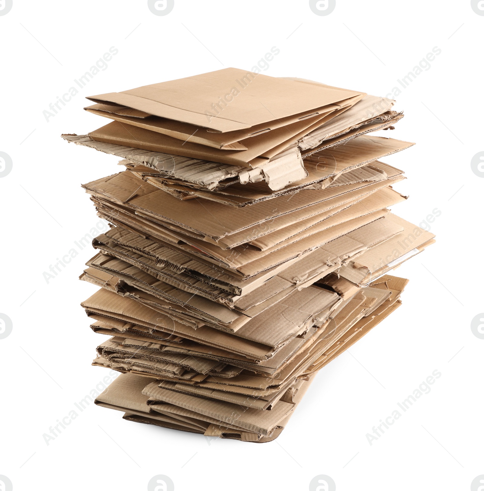 Photo of Stack of cardboard pieces isolated on white