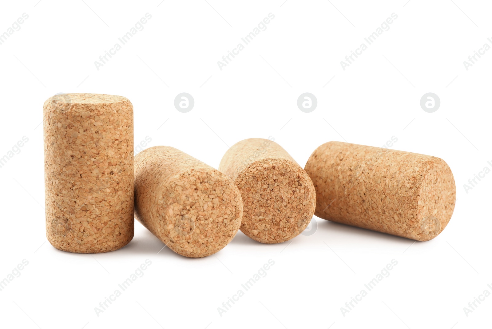 Photo of Set of wine bottle corks isolated on white