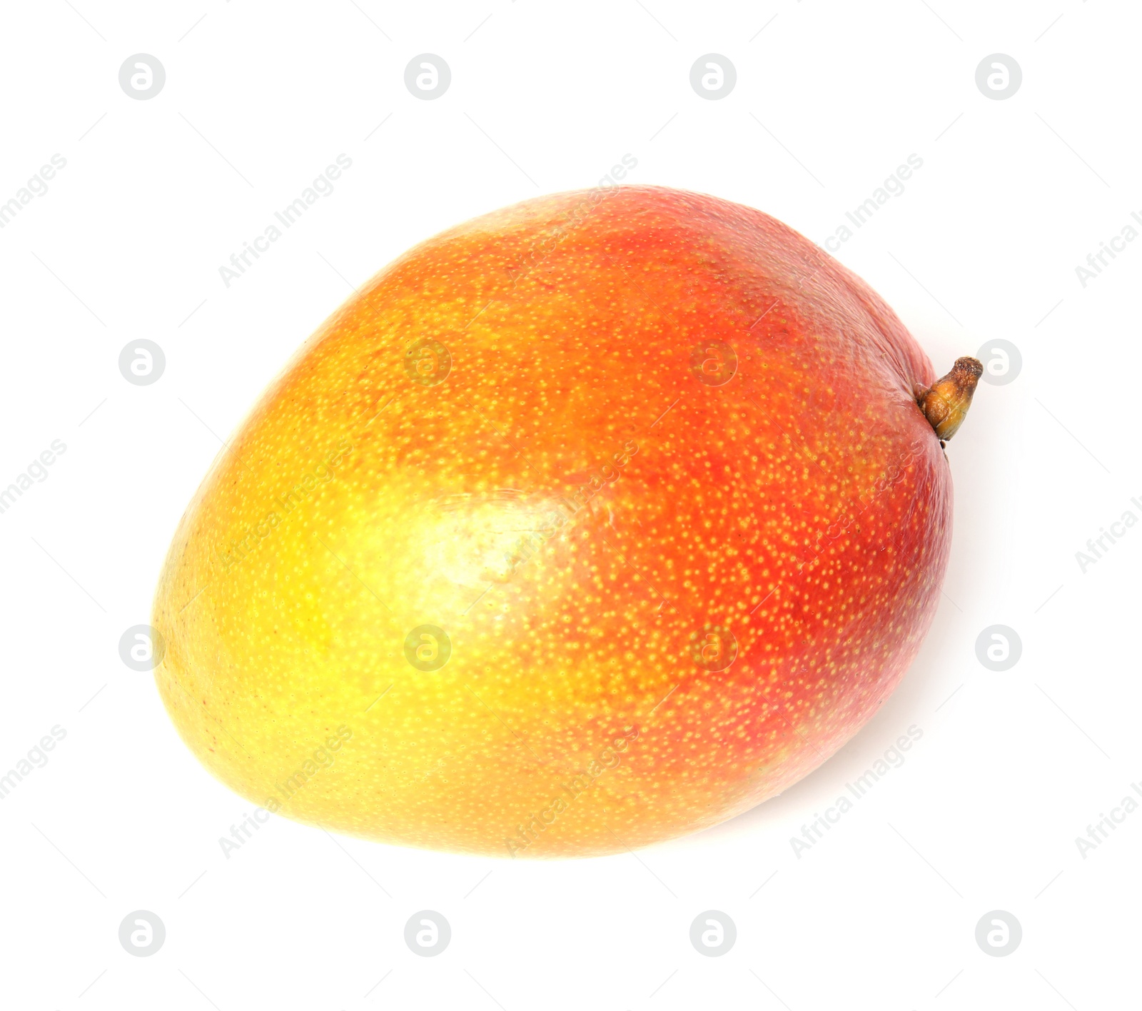 Photo of Delicious ripe mango on white background. Tropical fruit