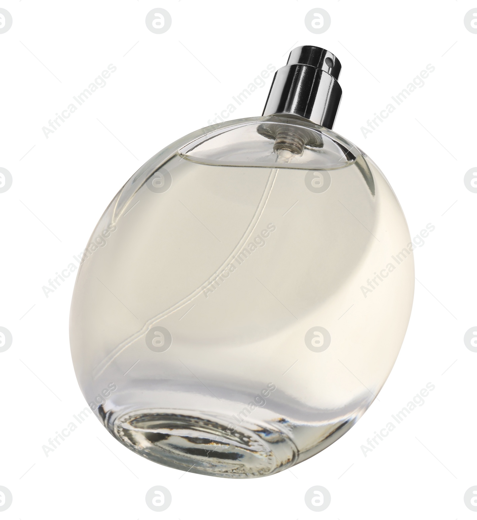 Photo of Luxury women`s perfume in bottle isolated on white