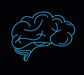 Illustration of  human brain on black background