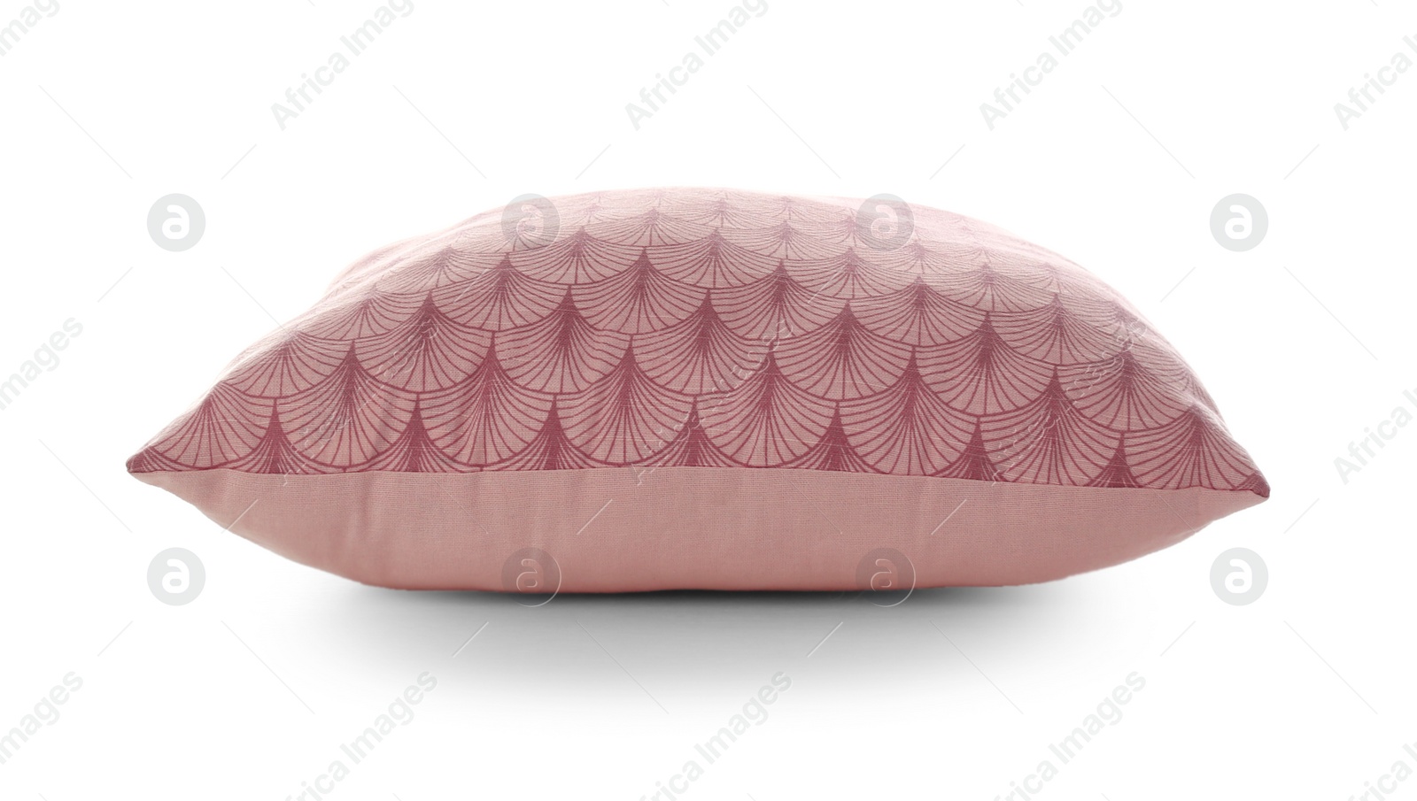 Photo of Soft colorful pillow on white background