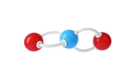 Photo of Molecular atom model on white background. Chemical structure