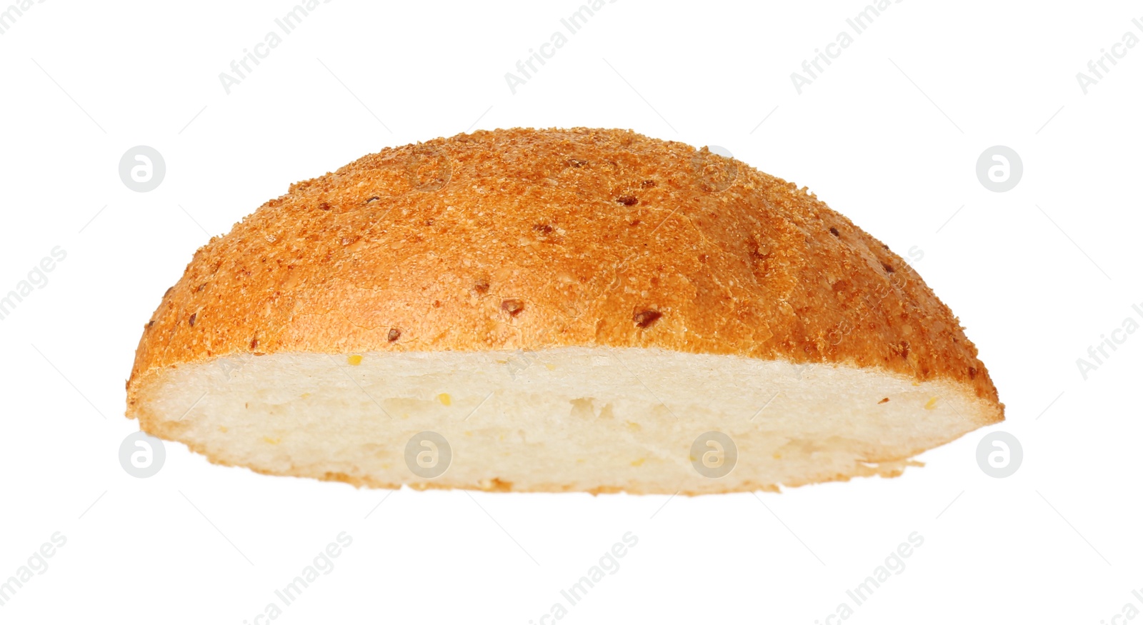 Photo of Half of fresh burger bun isolated on white