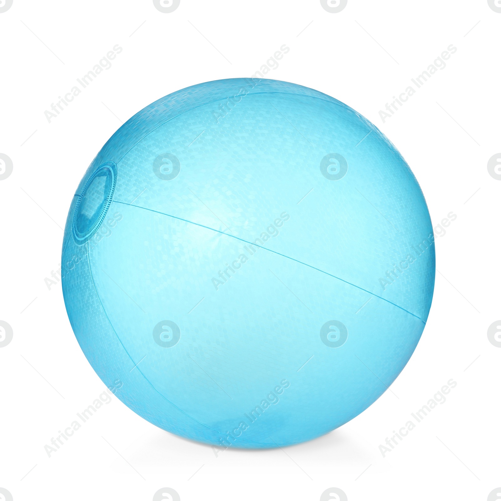 Photo of Inflatable light blue beach ball isolated on white