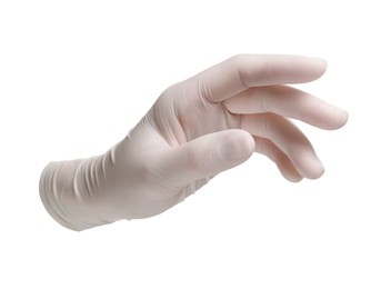 Image of One nitrile medical glove isolated on white