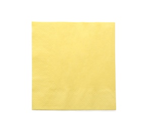 Paper napkin on white background, top view