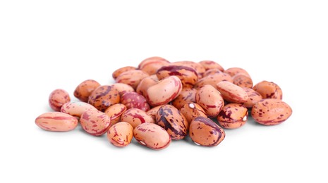 Photo of Many raw kidney beans isolated on white