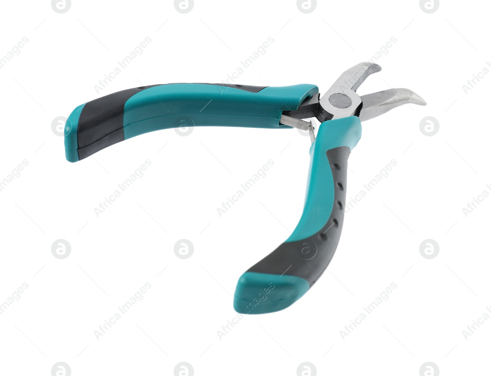 Photo of One bent nose pliers isolated on white