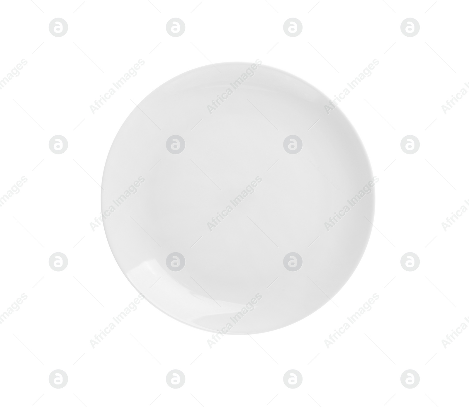 Photo of Stylish empty ceramic plate isolated on white, top view