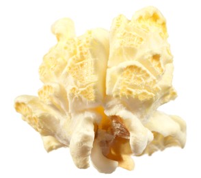 Photo of Kernel of tasty fresh popcorn isolated on white