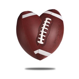 Image of Heart shaped football ball isolated on white