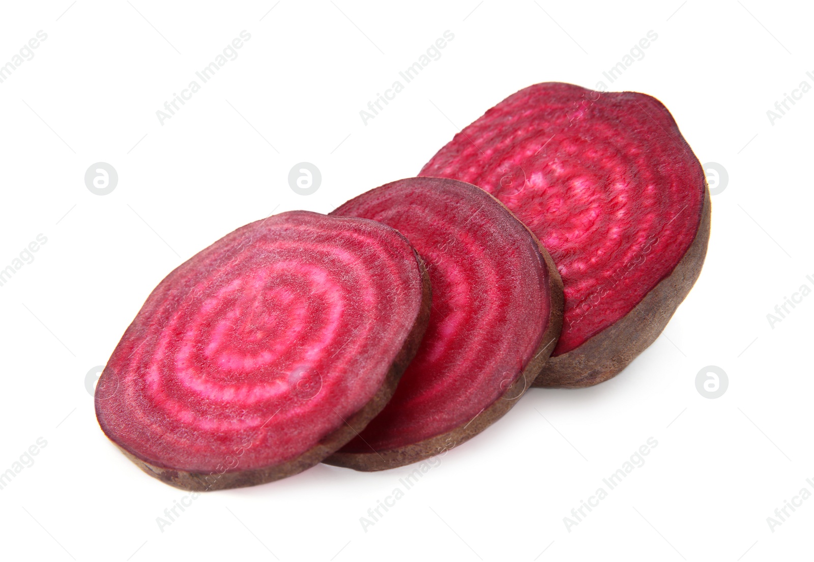 Photo of Cut fresh red beet on white background