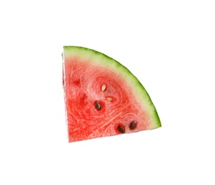 Slice of delicious ripe watermelon isolated on white