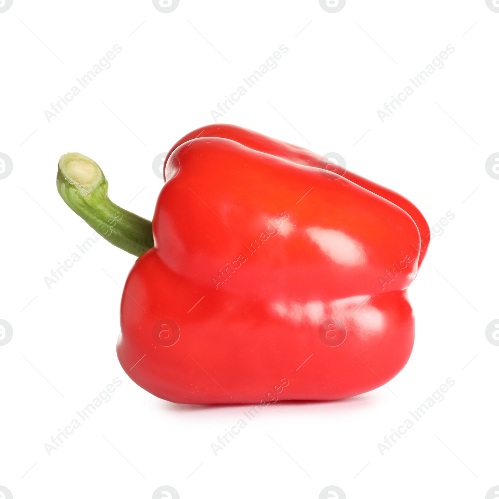 Photo of Tasty ripe red bell pepper on white background