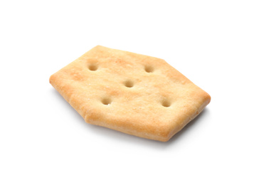 Crispy cracker isolated on white. Delicious snack