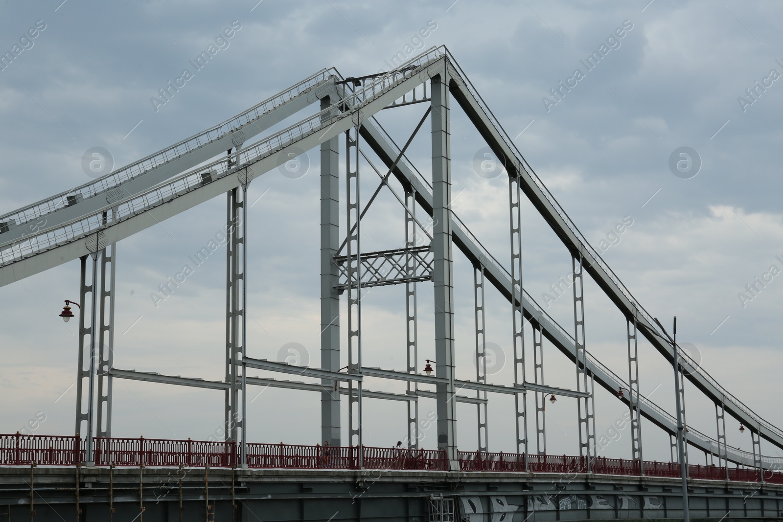 Photo of Beautiful view of modern bridge against cloudy sky