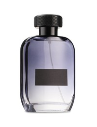 Photo of Luxury men`s perfume in bottle isolated on white