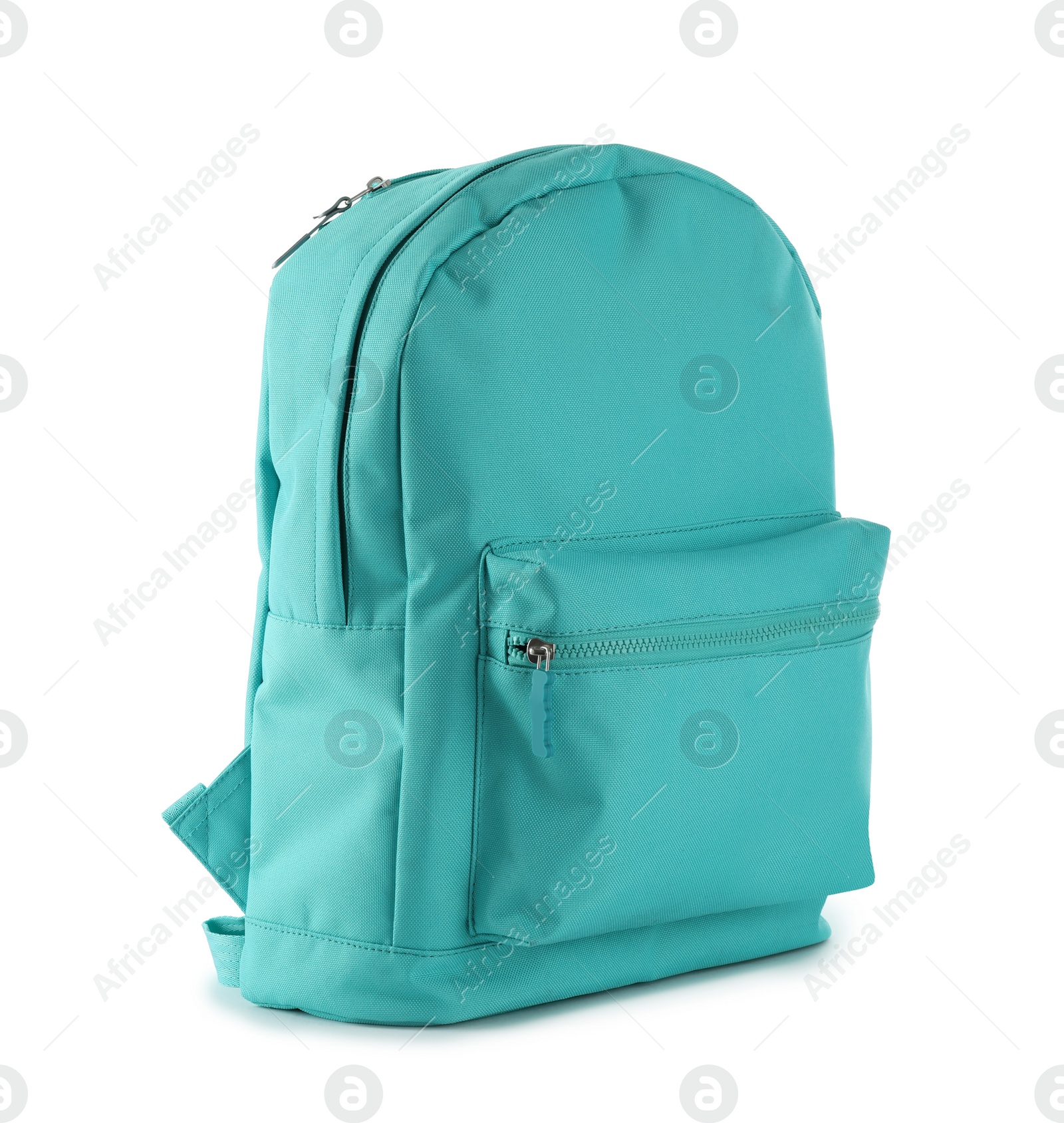 Photo of Bright color backpack isolated on white. School stationery