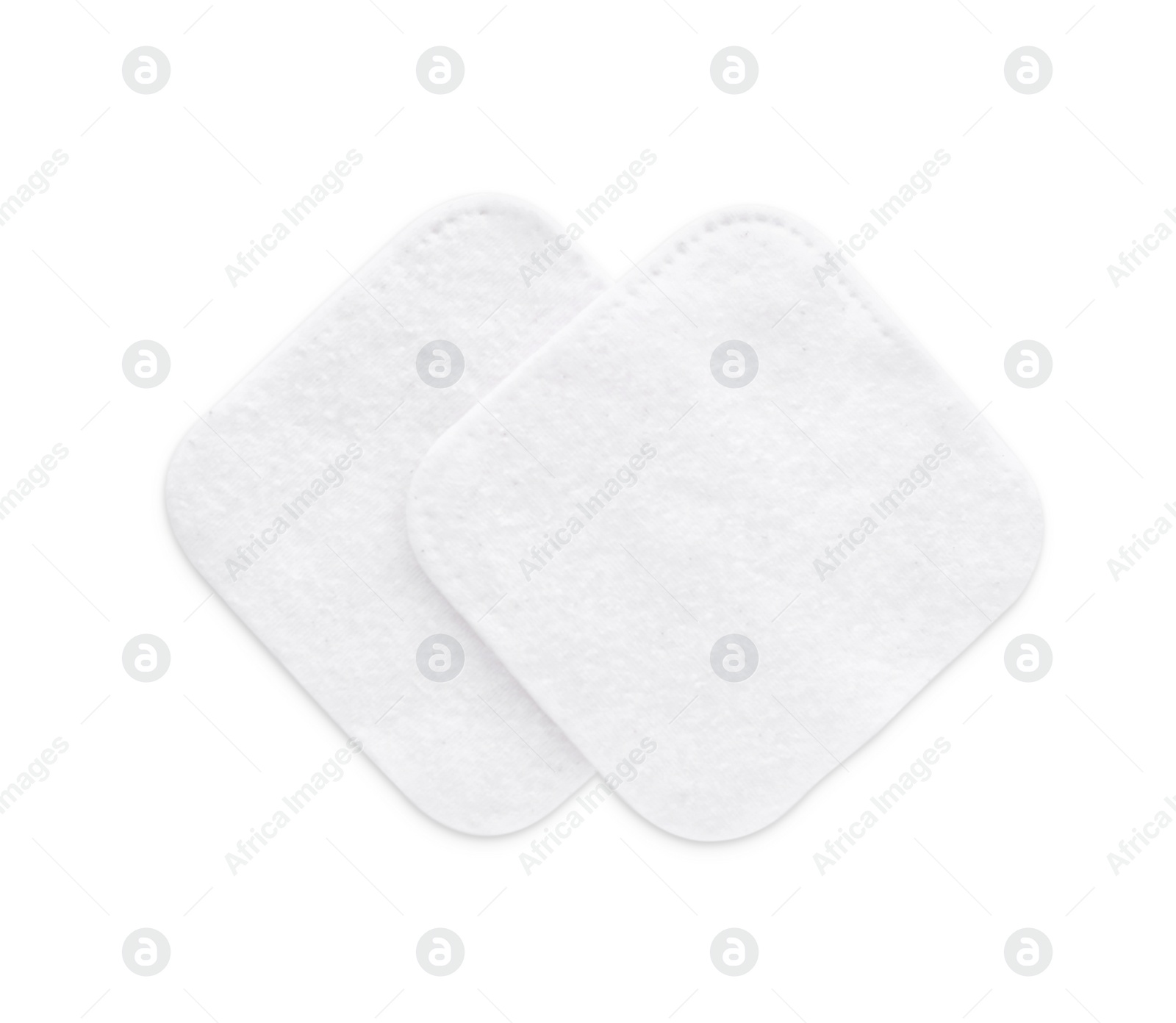 Photo of Soft clean cotton pads on white background, top view