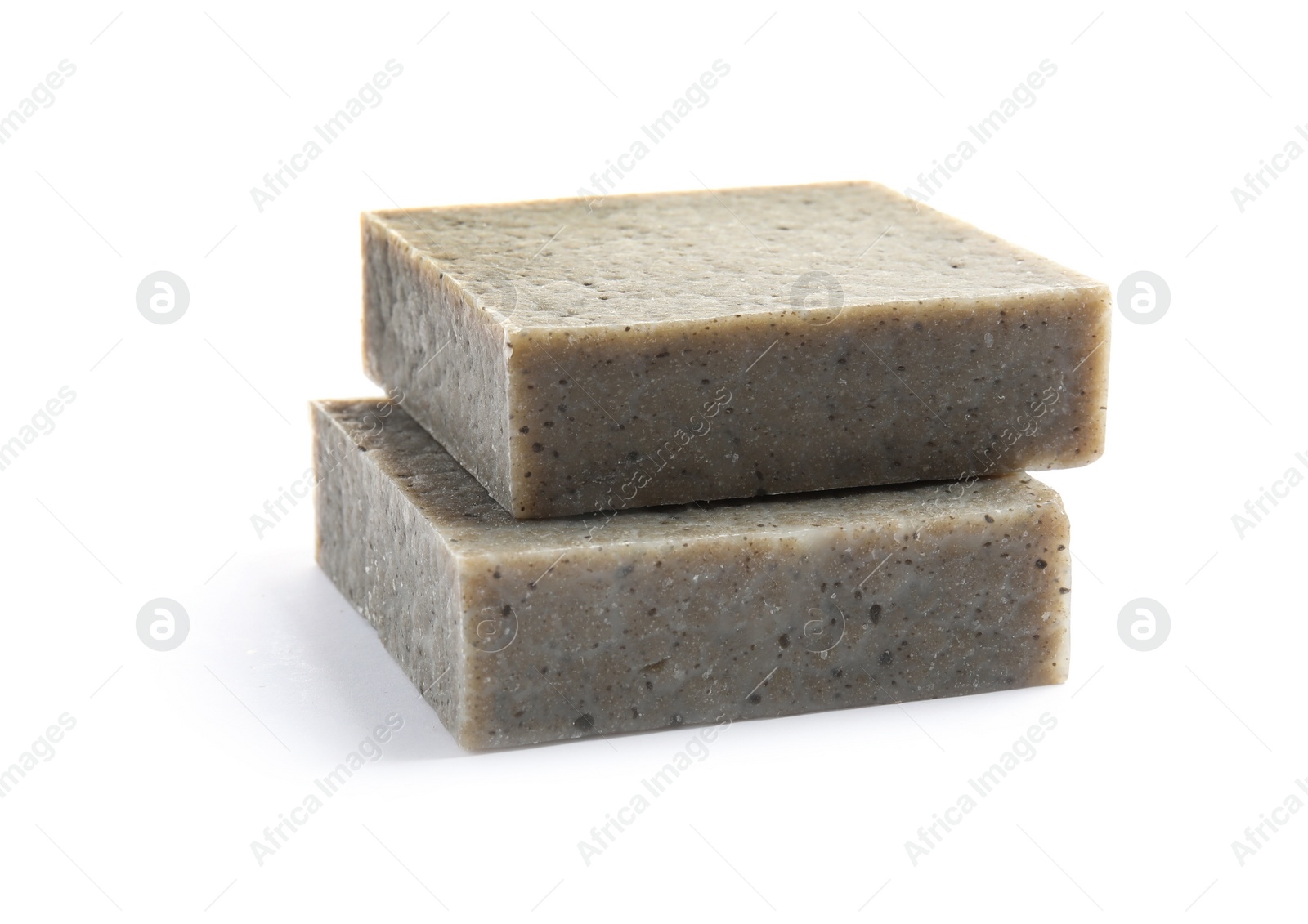 Photo of Hand made soap bars on white background