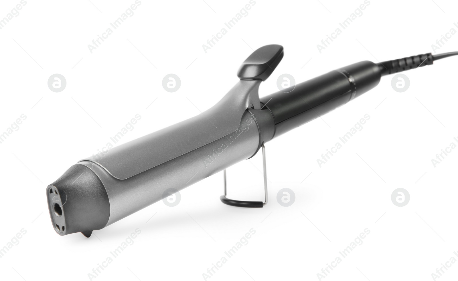 Photo of Hair styling appliance. One curling iron isolated on white