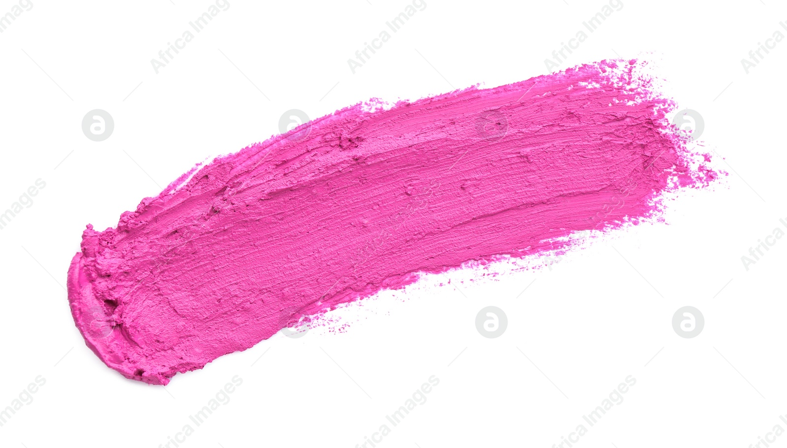 Photo of Swatch of lipstick isolated on white, top view