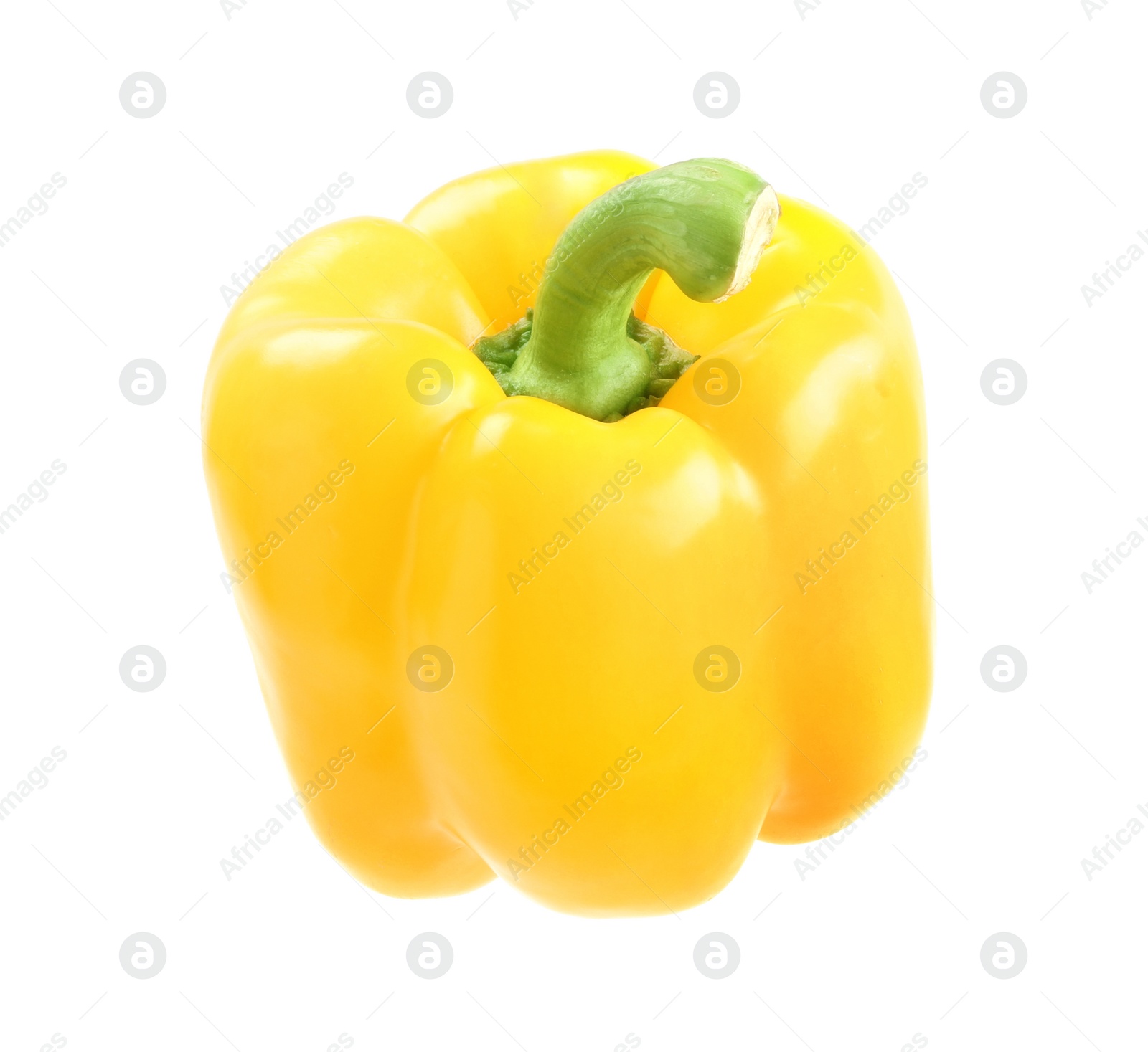 Photo of Ripe yellow bell pepper isolated on white