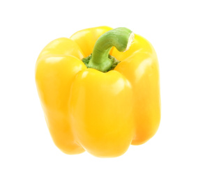 Ripe yellow bell pepper isolated on white