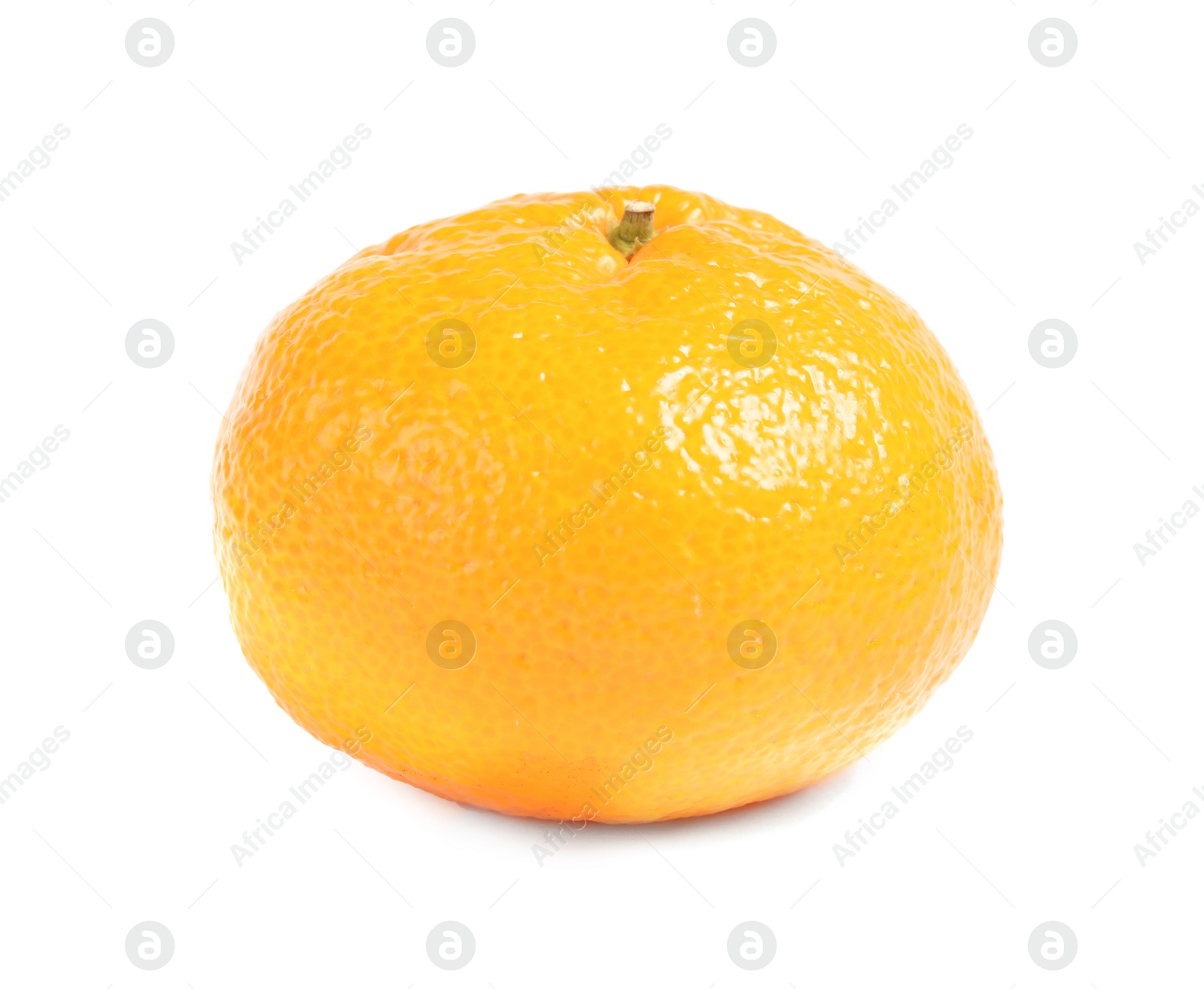 Photo of Tasty ripe tangerine on white background. Citrus fruit