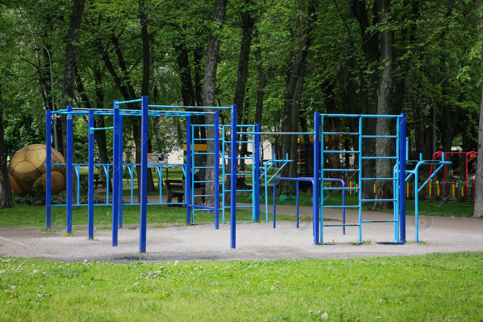 Photo of Empty monkey bars on outdoor gym in park