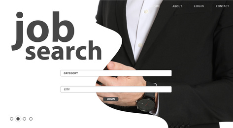 Job search website interface. Modern employment market