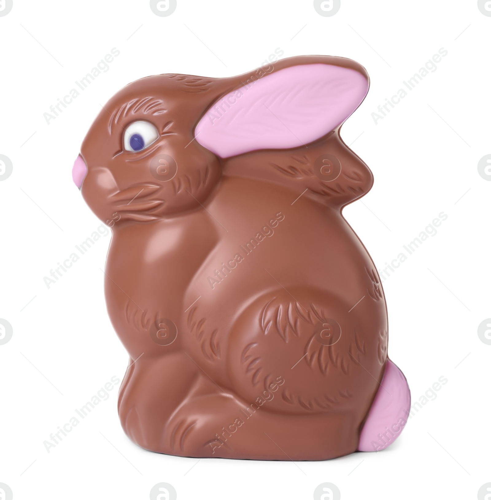 Photo of Chocolate bunny isolated on white. Easter celebration