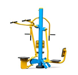 Fitness station isolated on white. Modern outdoor gym equipment