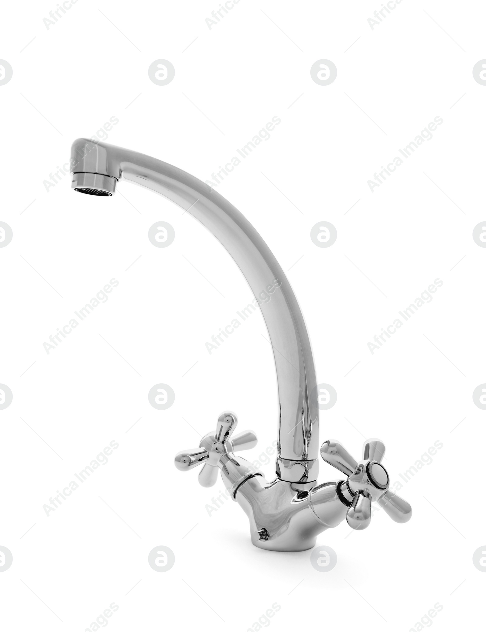 Photo of Double handle water tap isolated on white