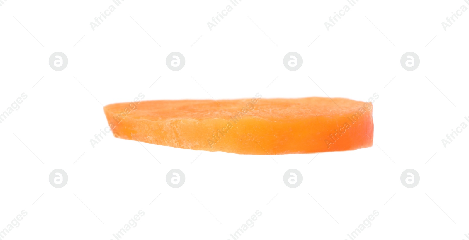 Photo of Cut fresh ripe carrot on white background