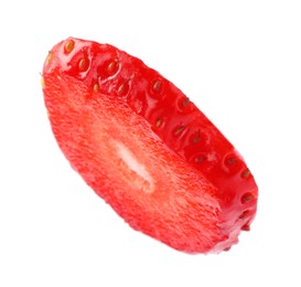 Piece of delicious ripe strawberry isolated on white